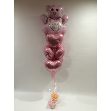 Pink Teddy and Hearts